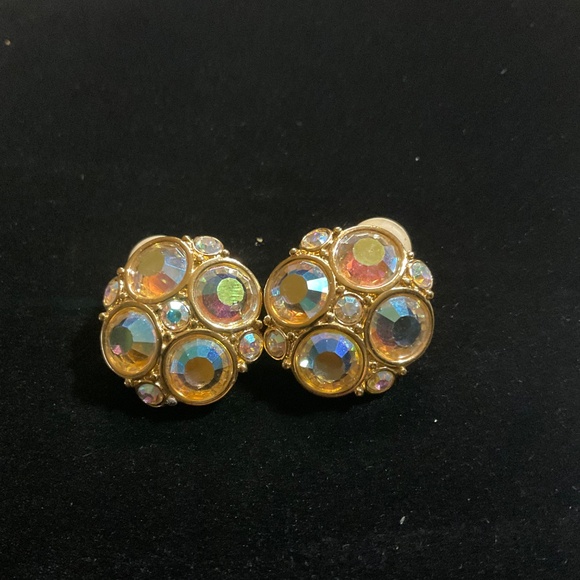 Vintage Swarovski Crystal Clip on Earrings - Picture 2 of 5